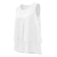 thumbnail image 4 of WCJM Womens Basic Chiffon Tank Top Sleeveless Double Layers Lightweight Comfy Blouse Tunic Classic Summer Top Women's Camis（White,2XL）, 4 of 7