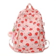 thumbnail image 1 of Mochila De Estudiante Con Estampado De Fresa, Mochila Escolar Para Niñas Kawaii, Mochila De Viaje Informal De Nailon, 1 of 4