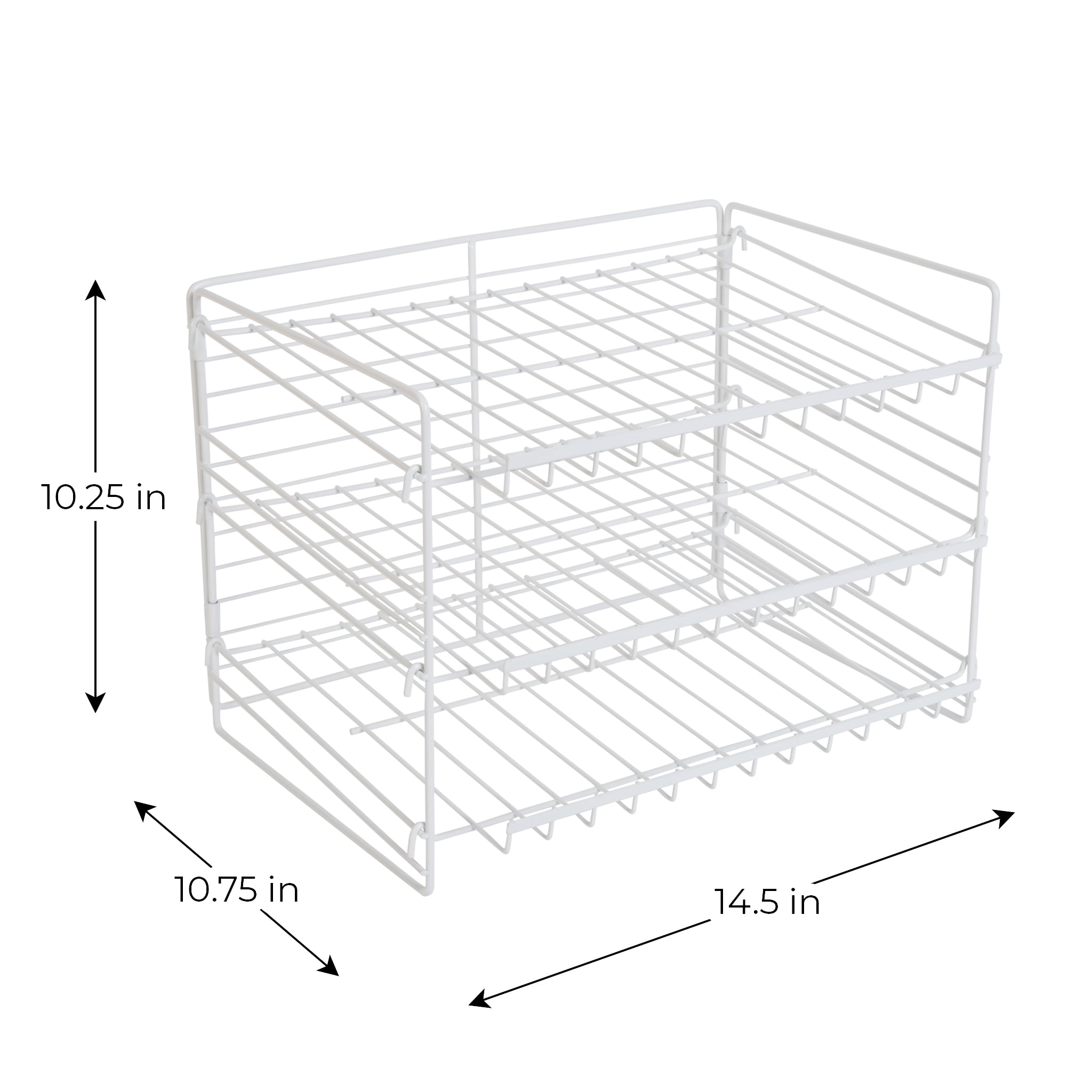 Mainstays 3-Tier Can Organizer Dispenser Rack, Steel, White