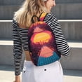 thumbnail image 5 of Disketp Neon Sunset Cyberpunk Cityscape print Canvas Backpack Lightweight Travel Daypack Student Rucksack Laptop Backpack-Small, 5 of 5