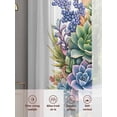 thumbnail image 3 of Spring Floral Succulents Sheer Curtains for Living Room Bedroom Watercolor Botanical Flowers Sheer Curtains 96 Inch Long 2 Panels Set Light Filtering Curtain Window Treatments Drapes for Dining Room, 3 of 6