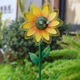 thumbnail image 2 of Metal Sunflower Windmill Flower Wind Spinner with Ground Stake Vertical Sculpture Stake Wind Spinner for Outside, 2 of 7