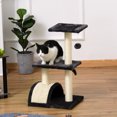 thumbnail image 2 of PawHut 28" Cat Tree Climbing Tower with Sisal Scratching Post, Grey, 2 of 10