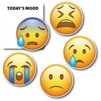 Magnet Me Up Today's Mood Sad Emoticon Magnet Decal Variety Pack, One 3.5x4 Inch Mood Board and Five 3 Inch Mini Emoticons, Cute Decorative Magnet
