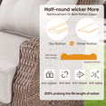 thumbnail image 6 of Planntonneo 3 Piece Wicker Patio Furniture Sets, Outdoor Swivel Rocking Chairs Set of 2 with 6-inch Thickened Cushions and Rattan Side Table for Deck Porch Pool, Brown/Beige, 6 of 10