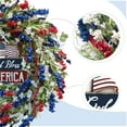 thumbnail image 2 of Idyllic 4th of July Independence Day Red White Blue flower Wreath, 20’’ Artificial flower Stars  Wreath Decorations for front door, 2 of 6