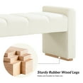 thumbnail image 3 of 55" Bench Upholstered Chenille Fabric Bed Foot Stool Accent Footrest Wood Legs Entryway Hallway Living Bedroom White, 3 of 9