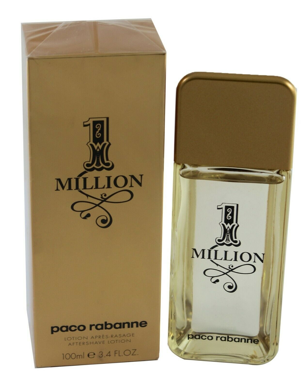1 Million by Paco Rabanne Aftershave Lotion 3.3/3.4 for Men New In Box - Walmart.com