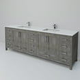thumbnail image 5 of Jacques 84 in. W Distressed Grey Double Bath Vanity, White Quartz Top, and Faucet Set, 5 of 9