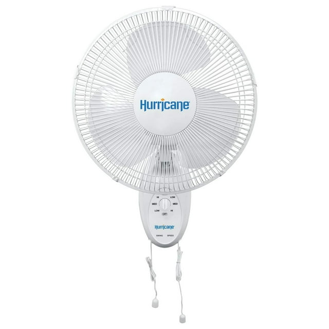 Hurricane Ventilateur Mural Oscillant Supreme de 16 Pouces avec Cordons de Tirage Faciles et 3 Vitesses Silencieuses