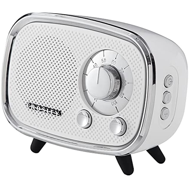 Crosley CR3039A-WH Rondo Retro Portable Rechargeable Bluetooth Speaker, White