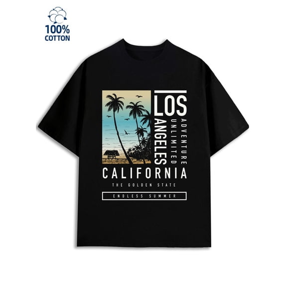 California Vibes Tee mens Los Angeles 180G 100% Cotton black usa 79 Retro Unisex Shirt Graphic Tee tshirts Fashion Unisex Shirt Graphic tshirts Retro Unisex Shirt Short Sleeve tshirts