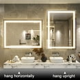 thumbnail image 2 of BEAUTYPEAK 30"x39" Bathroom Mirror with Adjustable LED Wall Mounted Mirror, White, 2 of 7