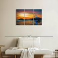 thumbnail image 2 of Elephant Stock Santa Monica Pier Sunset Wall Art - Horizontal Multi Panel Canvas - Hallway Wall Decor - Beach Multi Panel - Gray And Brown Decor - 33" x 20", 2 of 8
