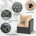 thumbnail image 4 of Phonjoroo Outdoor Patio Furniture Set with Fire Pit Table, 8 Pieces Wicker Patio Sectional Furniture, Patio Conversation Couch Seating & 42" Fire Pit, 4 of 10