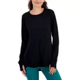 thumbnail image 2 of ID Ideology Womens Active Butter French-Terry Long-Sleeve Thumbhole Tunic Top XS, 2 of 2