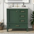 thumbnail image 6 of Harper & Bright Designs 30" Green Bathroom Vanity Cabinet with Sink Combo Set, Bathroom Storage Cabinet with a Soft Closing Door and 3 Drawers, Solid Wood Frame, 6 of 16