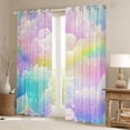 thumbnail image 2 of Feelyou Galaxy Cloud Black Out Curtains, Rainbow Stars Curtains Pack of 2 (42x63 Each), 2 of 6
