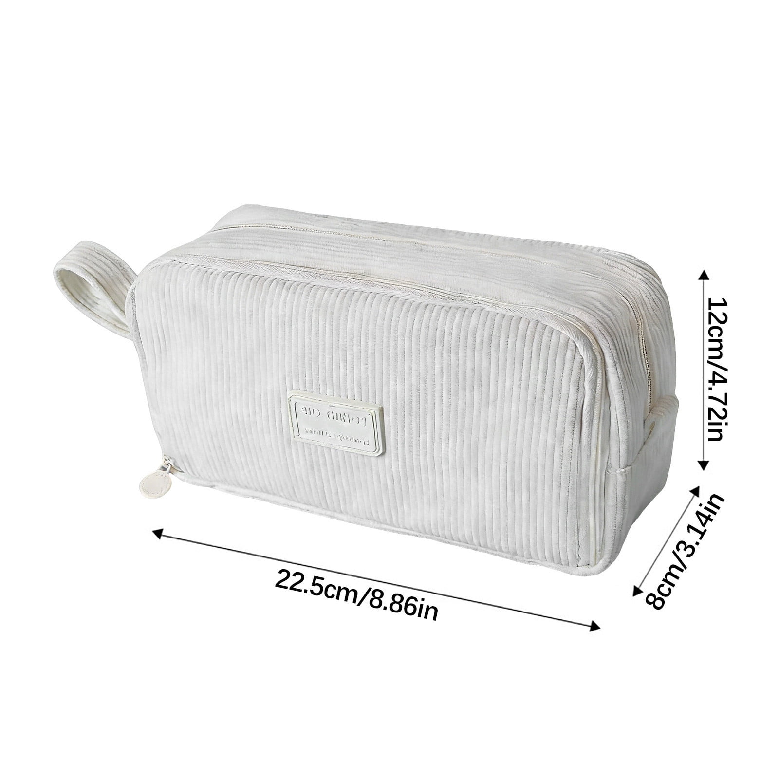 Iuhan Large-Capacity Pencil Pouch, Corduroy Pen Case, Multi-Compartment Organizer for Pens Markers, Durable Stationery Bag, Study Supplies for Study Office