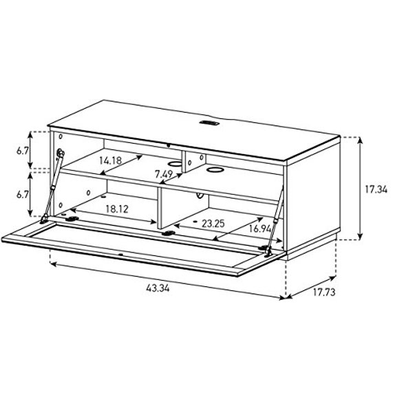SONOROUS Studio ST-110B Meuble TV en Bois et Verre avec Roues Cachées pour Tailles jusqu'à 65 Pouces (Design Moderne avec 4 Étagères pour Vos Composants Audio/vidéo et Consoles) - Couverture en Verre Blanc