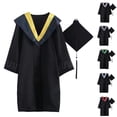 thumbnail image 4 of FYEGRE Academic Graduation Robe with Mortarboard Cap, Formal Graduation Gown Set for University Students, Classic Academic Regalia for Commencement Ceremony Yellow S, 4 of 4
