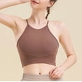 thumbnail image 3 of Gibobby Brasier para mujer Mujer en forma de Y espalda correr Sling Fitness belleza correa pecho almohadilla deportes ropa interior a de golpes(Café,XL), 3 of 5