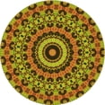 thumbnail image 1 of Ahgly Company Indoor Round Patterned Dark Bronze Brown Area Rugs, 7' Round, 1 of 6