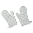 thumbnail image 3 of Raindrops A Pair of Heat Resistant Microwave Oven Golves Thicken Fabric Non-slip Silicone Oven Mitts Kitchen Baking Oven Gloves (Grey), 3 of 8