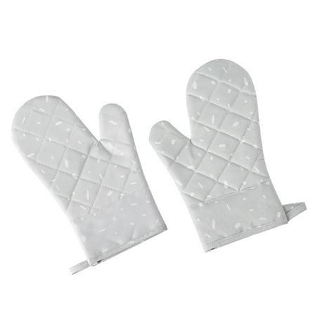 LEORX 1 Pair of Fabric Oven Mitts for Kitchen Use with Heat Resistant Features Grey