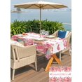 thumbnail image 4 of Outdoor Tablecloth with Umbrella Hole and Zipper, Valentine's Day Rectangle Table Cloth 54x80 Inch Waterproof Tablecloth, Spring Watercolor Cake Pink Red Picnic Table Cover for Patio Camping, 4 of 7
