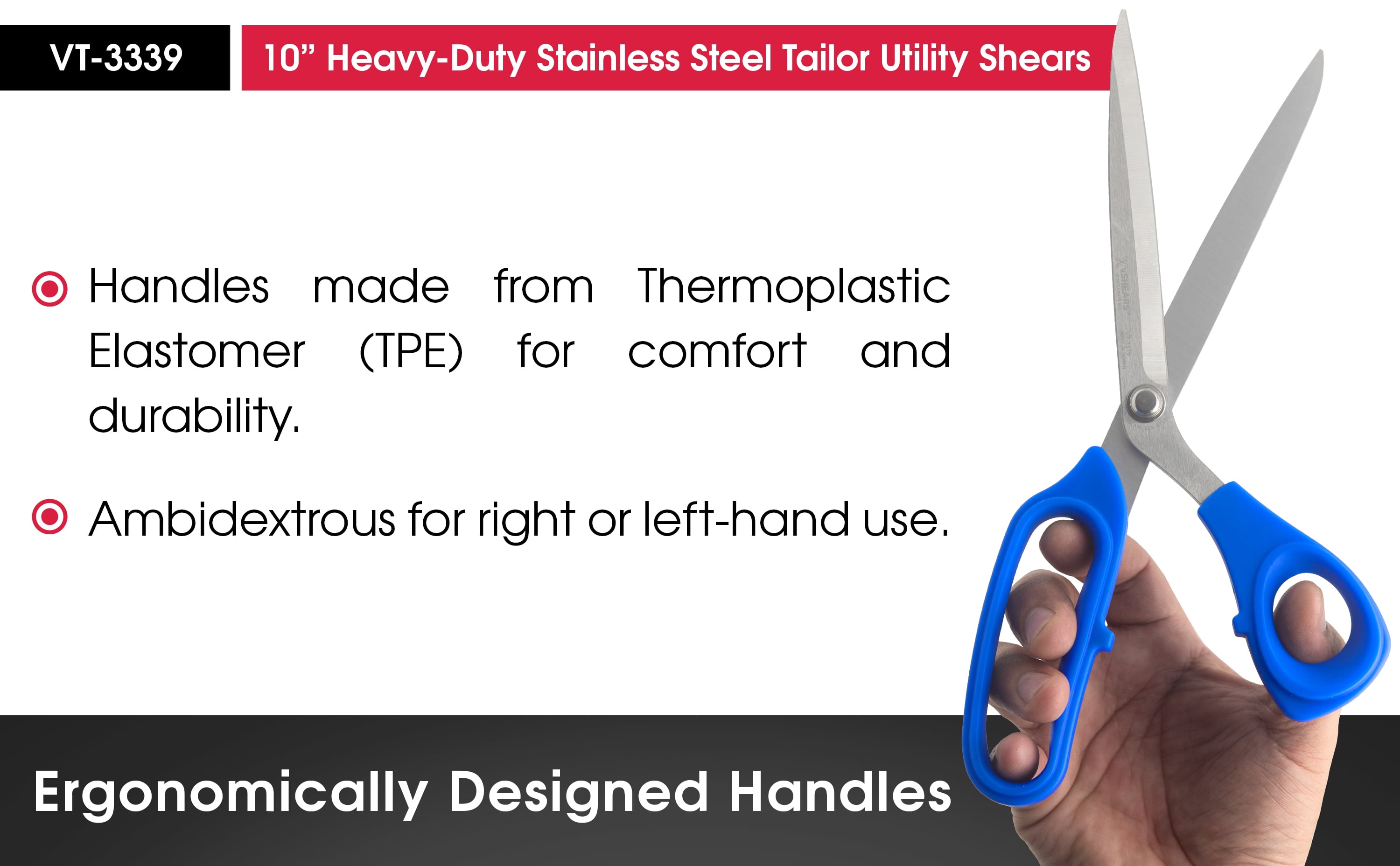vSHEARS - 11 3/8 Stainless Steel Heavy Duty Utility Shears: VT-3348