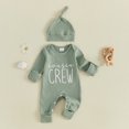 thumbnail image 3 of Cjfdfy Newborn Baby Girl Boy Fall Outfits Cousin Crew Waffled Ribbed Long Sleeve Bodysuit And Hat 2Pcs Infant Cute Coming Home Fall Winter Outfit 0-9M, 3 of 9