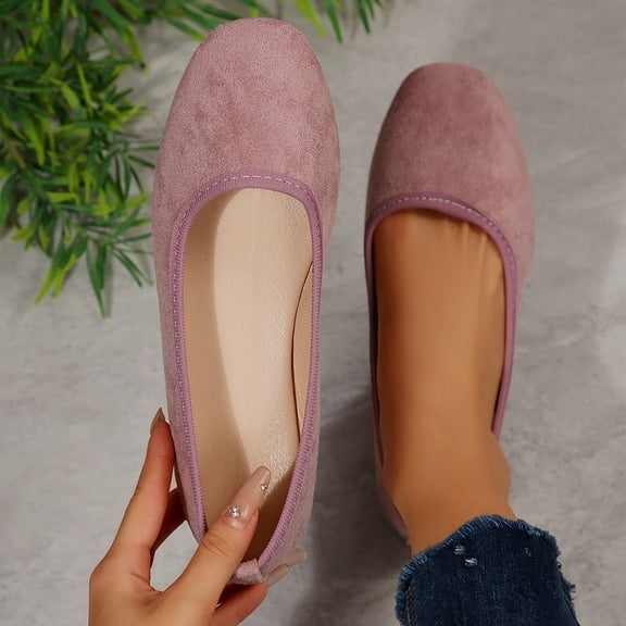 Taylonsss Women's Versatile Square Toe Low-Cut Plus-Size Slip-On Loafers Comfortable Flat Shoes for Spring Summer Casual Everyday Wear