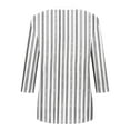 thumbnail image 4 of Jjayotai Plus Size Womens Clothes, 3/4 Length Sleeve Summer Three Quarter Striped Shirts, Dressy Casual Printed Tunic Tops, Women Blouses Boho Tops for Women Gray^XL, 4 of 5