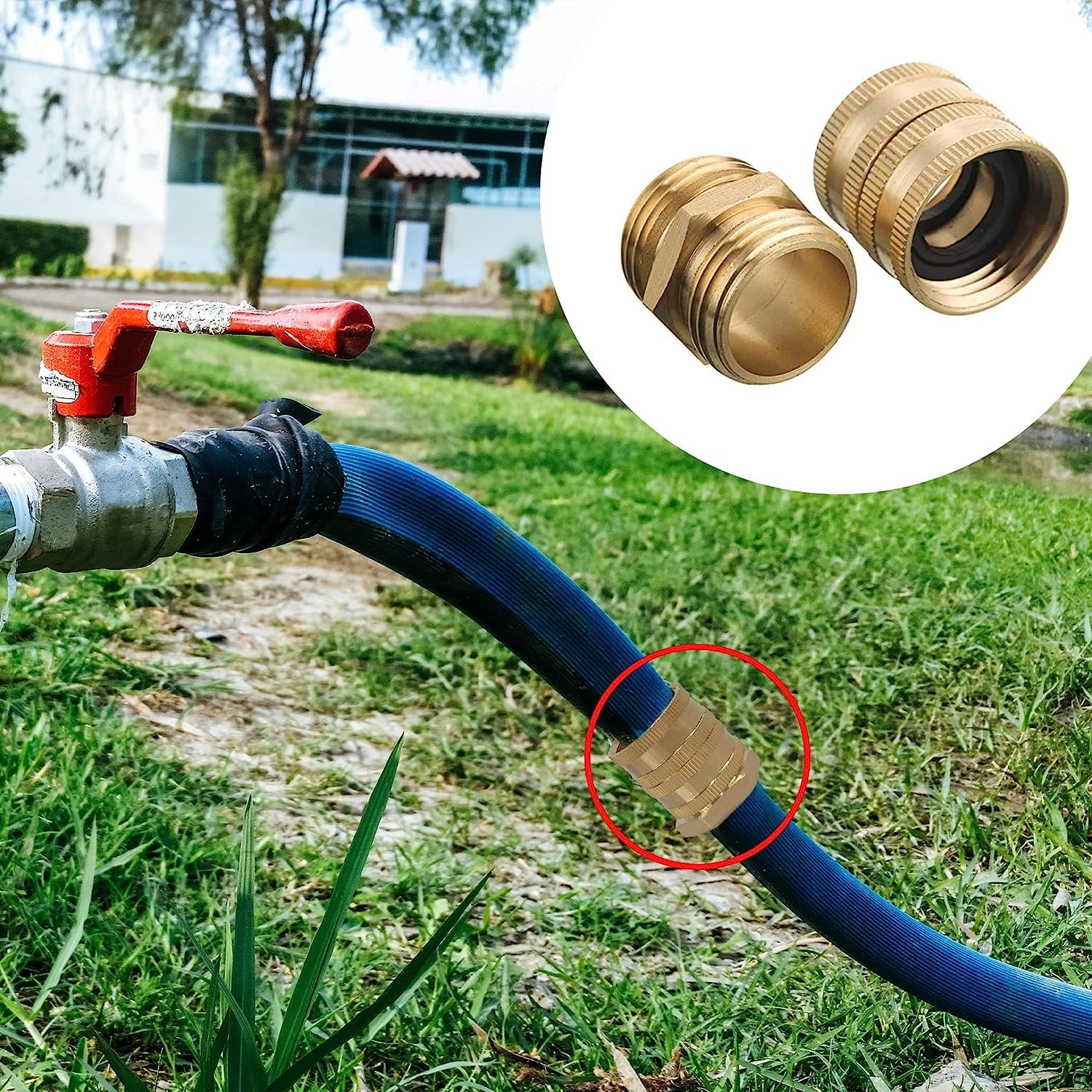 Garden Hose Double Female Coupler Brass Adapter Quick Connect Fitting Bundle