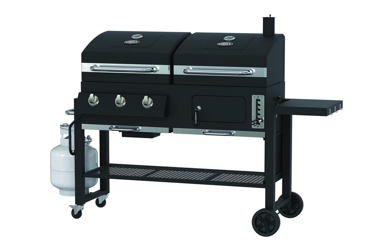 Expert Grill 3 in 1 Dual Fuel Gas and Charcoal 3 Burner Grill with