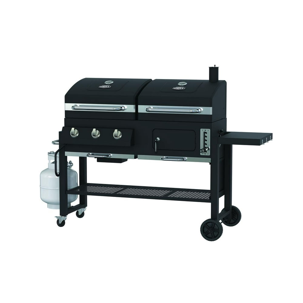 Expert Grill 3 IN 1 Dual Fuel Gas and Charcoal 3 Burner Grill with