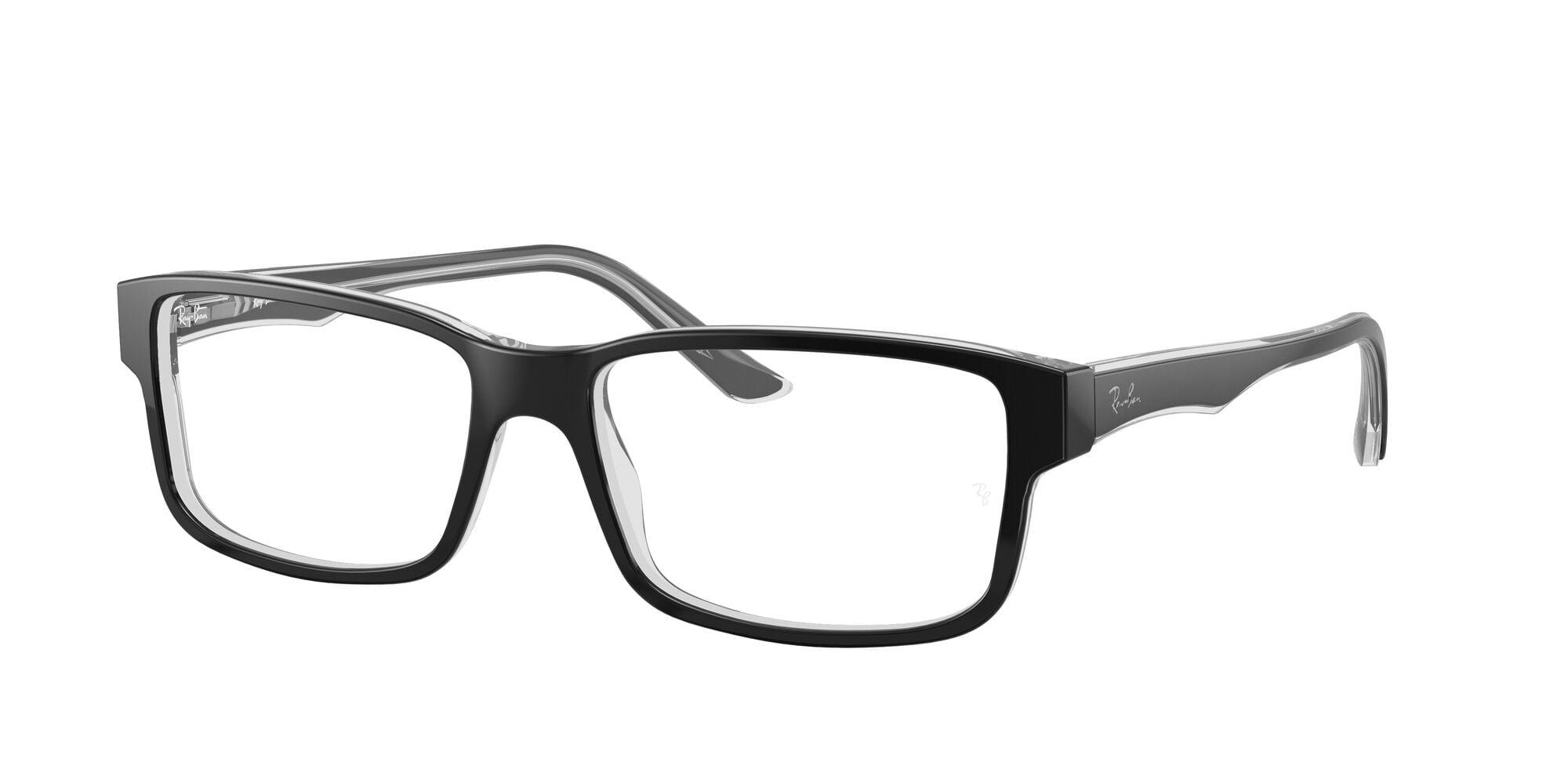 Ray-Ban RB5245 Optics Glasses, Prescription Eyeglasses with Case, Demo Lens/Black On Transparent, Size 54