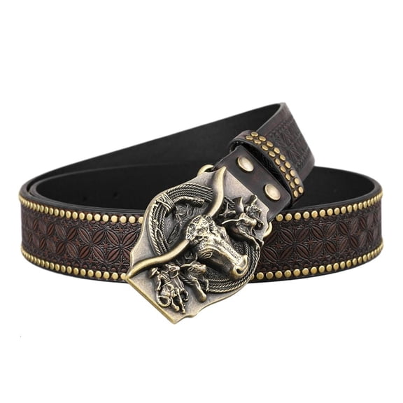 Giaone Cowboy Belts For Men With Big Buckle Western Belt Buckle Belt PU Belt
