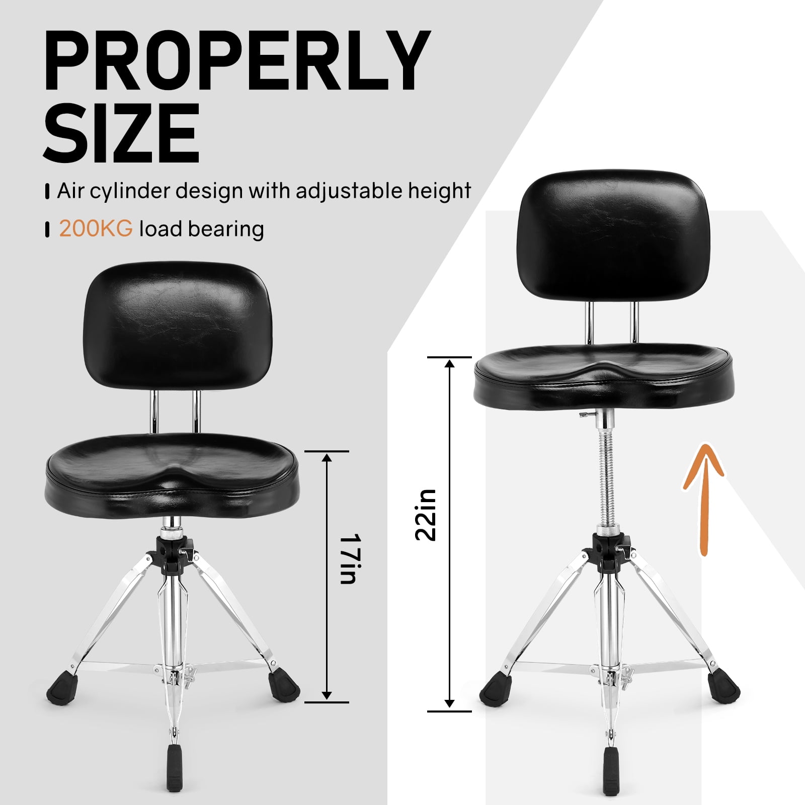 Ktaxon Adjustable Drum Throne Stool with Backrest, 360° Rotating, Heart-Shaped Cushion, Brown