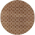 thumbnail image 1 of Ahgly Company Machine Washable Indoor Round Industrial Modern Mahogany Brown Area Rugs, 4' Round, 1 of 7