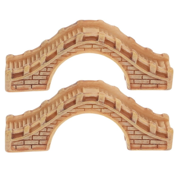 2Pcs Miniature Landscaping Bridge Adornment Miniature Resin Bridge Model Arch Bridge Decor
