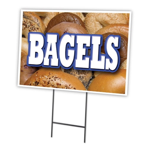 SignMission C-1824-DS-Bagels 18 x 24 in. Bagels Yard Sign & Stake