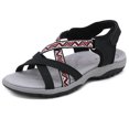thumbnail image 4 of Sandalias deportivas Sandalias planas Zapatos para caminar con punta abierta Sandalias de cuña baja para mujer, 4 of 9