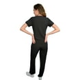 thumbnail image 3 of Womens Medical Scrub Set GT 4FLEX Vneck Top and Pant-Black-Small, 3 of 7