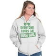 thumbnail image 5 of Cute Saint Patrick's Day Irish Girl Zip Hoodie Sweatshirt Women Brisco Brands X, 5 of 6
