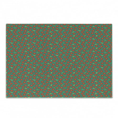 

Floral Cutting Board Small Flowers and Leaves Blooming Vintage Print Decorative Tempered Glass Cutting and Serving Board in 3 Sizes by Ambesonne