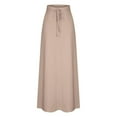 thumbnail image 5 of EDFBUYKRS Female Skirts Womens Fall Skirts Midi Length Brown Women's Casual Versatile Solid Color Drawstring Skirt, 5 of 6