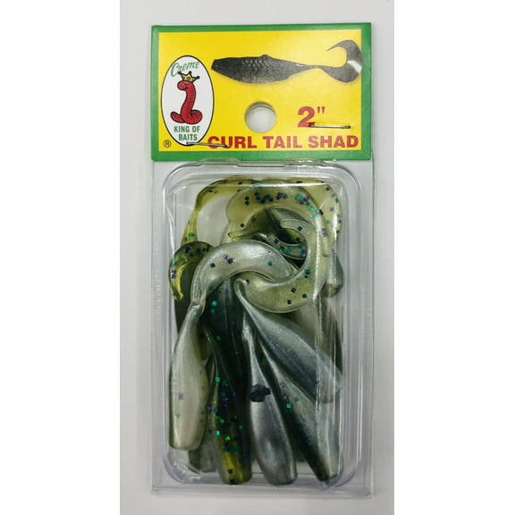 Creme 2" Curl Tail Crappie Shad Lure, Tadpole, 10 Count