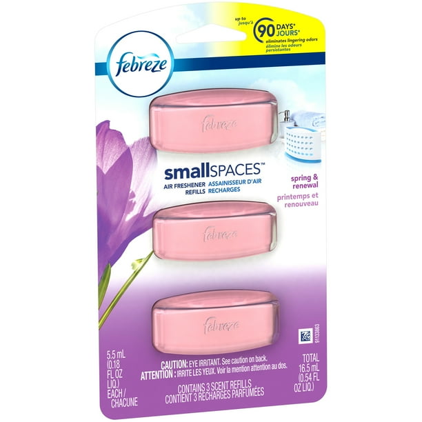 Febreze Small Spaces Air Freshener Refills, Spring & Renewal, 3 count